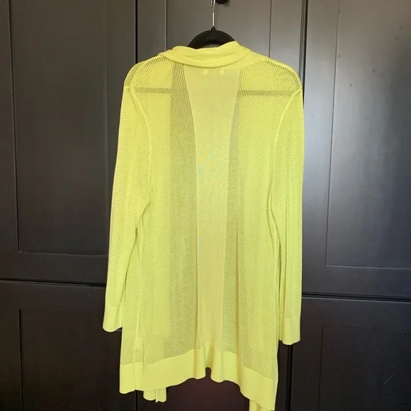 Lime Green Open-Front Women's cardigan. XL - Picture 7 of 8